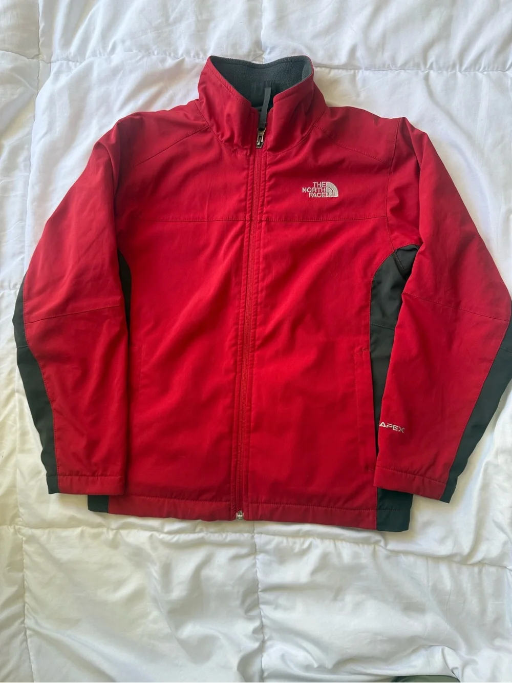 The North Face Kids Red and Black Softshell Rain Jacket